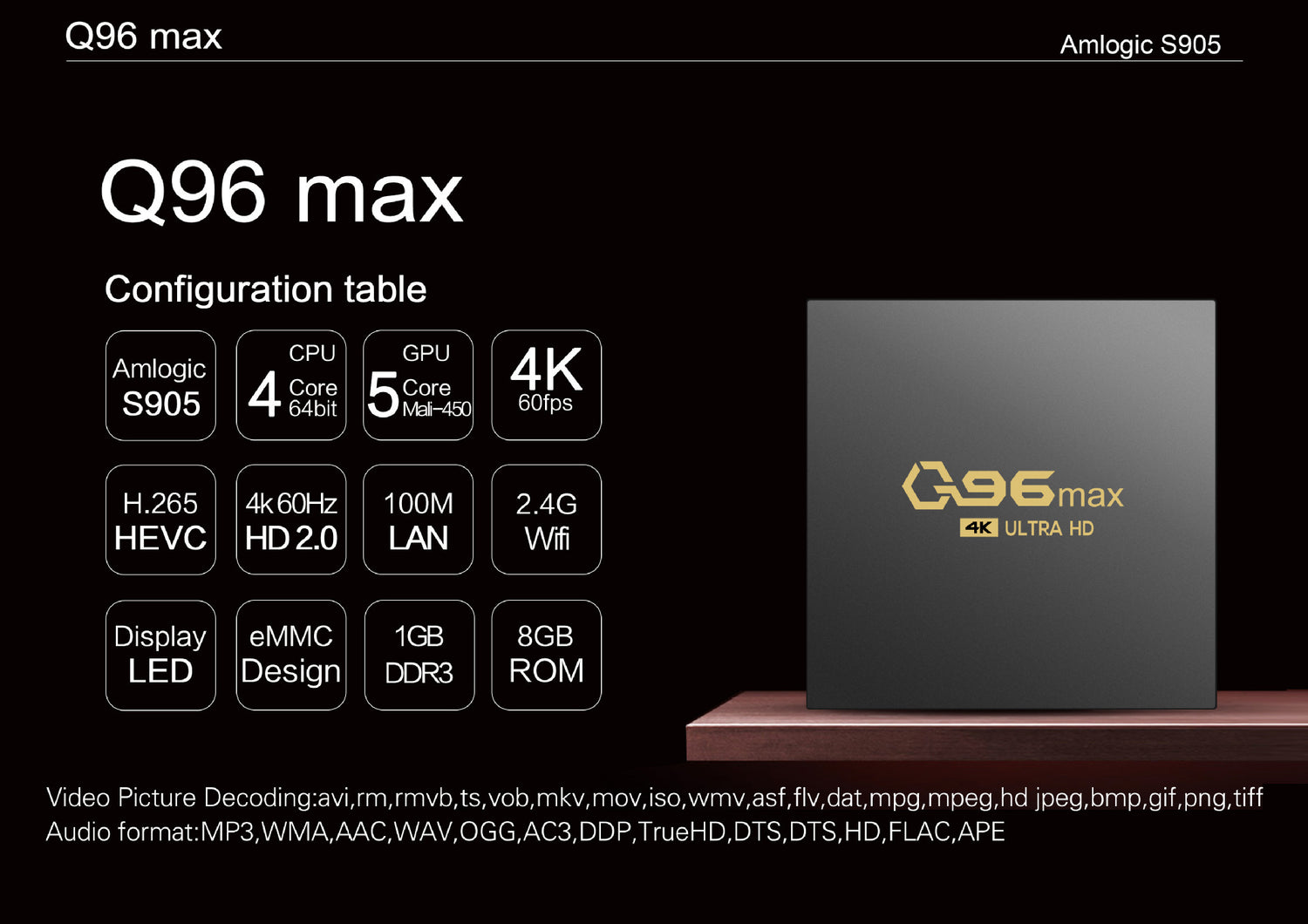 A black Android TV box.
