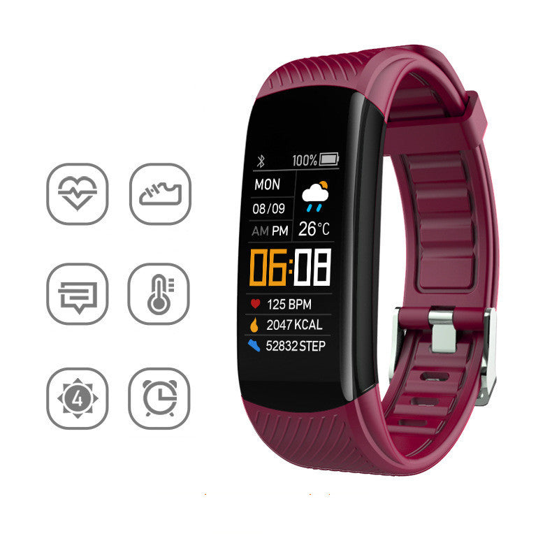 Wine Sports Silicone Pedometer Bracelet