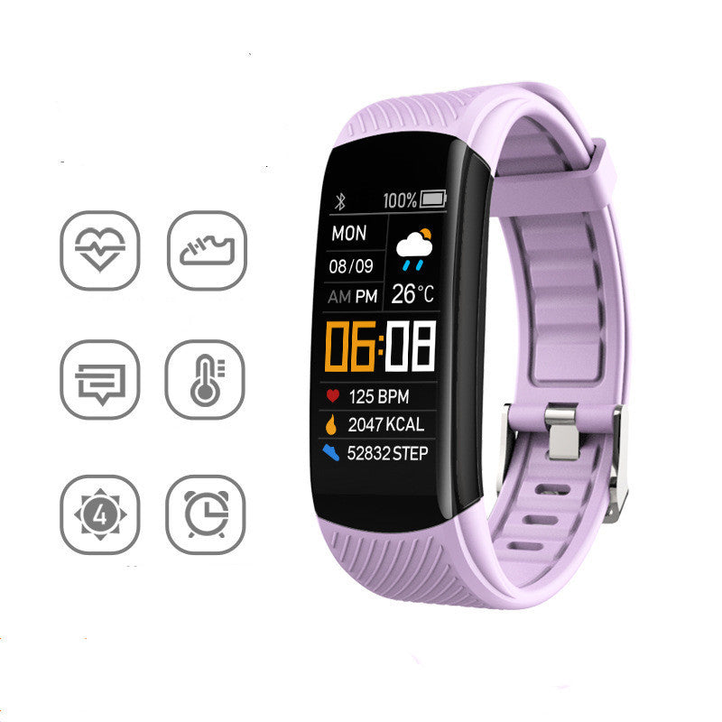Light Purple Sports Silicone Pedometer Bracelet