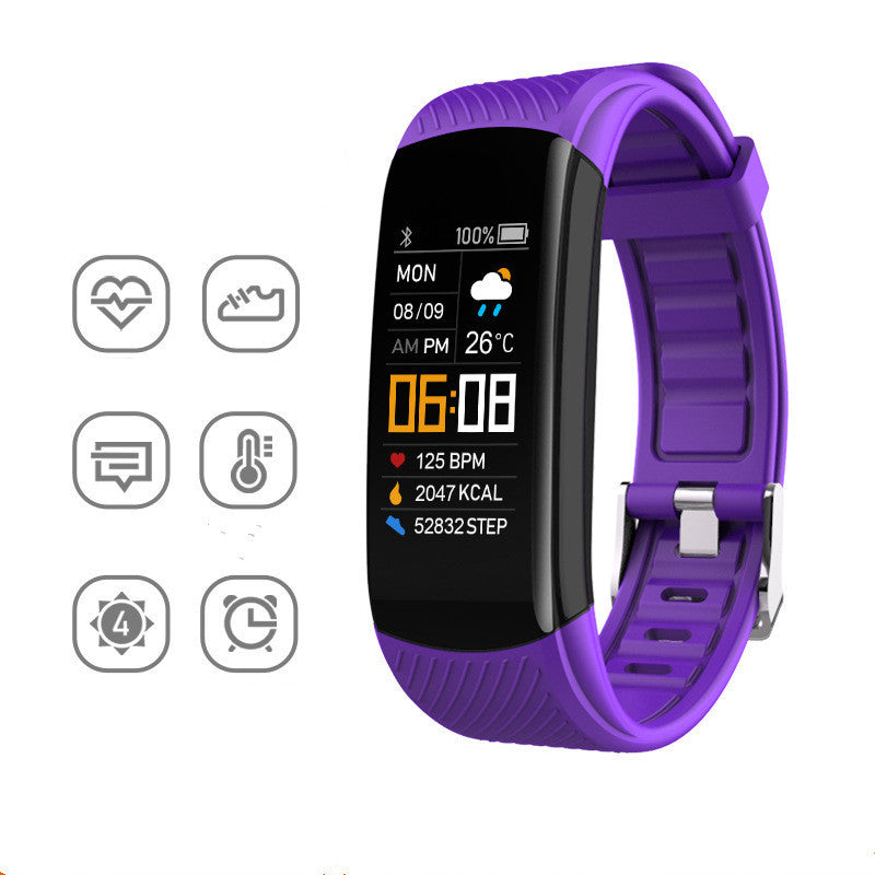 Violet Sports Silicone Pedometer Bracelet