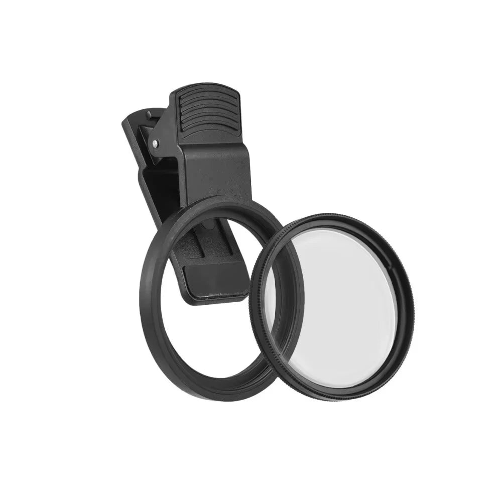 Black bicycle mirror with clip on a white background