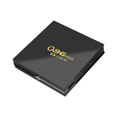A black Android TV box.