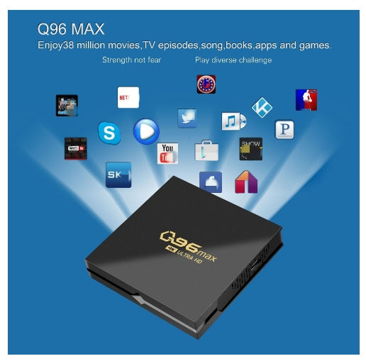A black Android TV box.