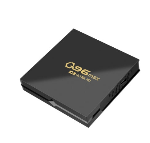 A black Android TV box.