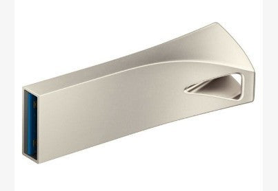 Silver triangle-shaped USB flash drives.