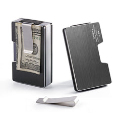 Metal cardholder.