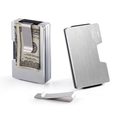 Metal money clip and cardholder