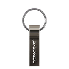 Black USB flash drives with keyring attachments.