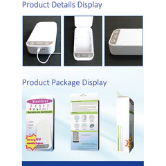 A white mobile phone disinfection box with a USB port on the front.
