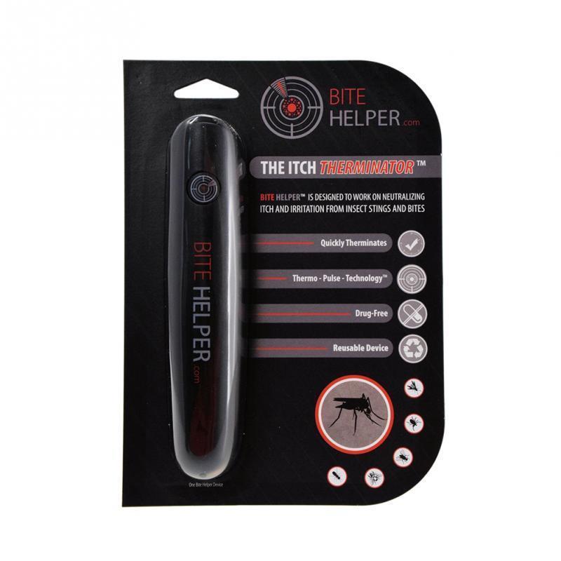 Bite Helper device packaging. Mosquito Bite Relief Tool.