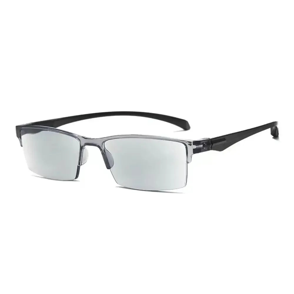 Pair of glasses with a black frame on a white background