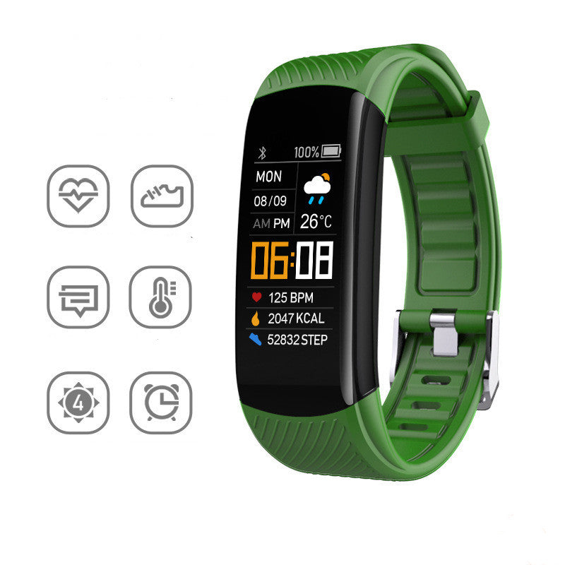 Green Sports Silicone Pedometer Bracelet