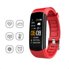 Red Sports Silicone Pedometer Bracelet