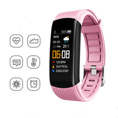 Pink Sports Silicone Pedometer Bracelet