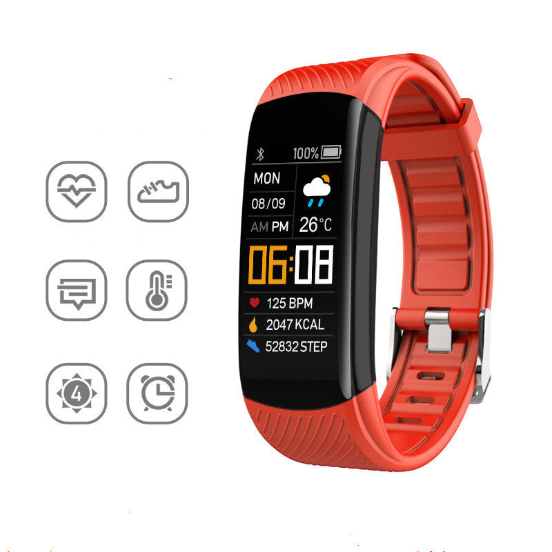 Light Red Sports Silicone Pedometer Bracelet