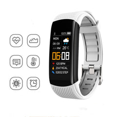 White Sports Silicone Pedometer Bracelet