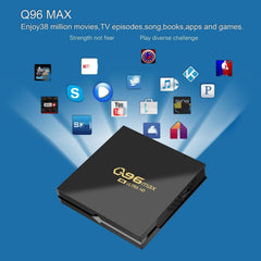 A black Android TV box.
