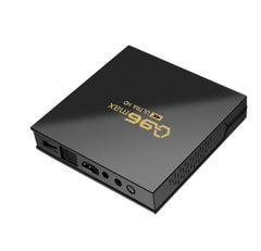 A black Android TV box.